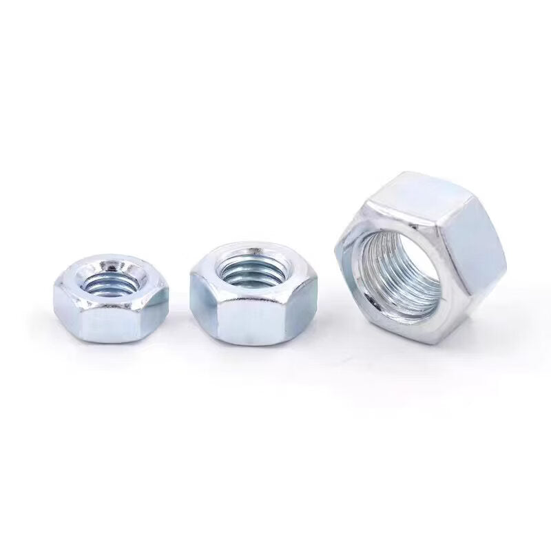 GUWANJI hexagonal nuts, carbon steel galvanized hexagonal nuts and bolts, blue-white zinc plated nuts and bolts, grade 8 blue-white zinc, M45 [2 pieces]