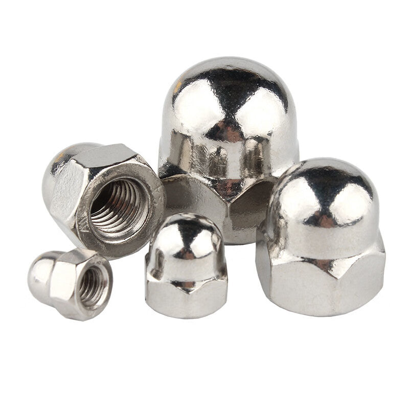 Tengchi (CT) 304 Stainless Steel Hexagonal Cap Nut, Decorative Screw Nut, M14 [5 pieces/pack]