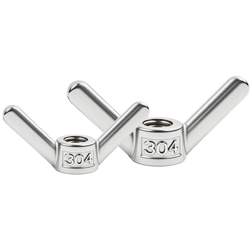 Peifan 304 Stainless Steel Hand-Tightening Nuts, Large Ear Nuts, Butterfly Horn Nuts, M10 (2 pieces)