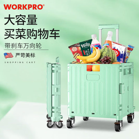 WORKPRO Shopping Cart, Small Foldable Cart for Home Use, Portable Handcart for Seniors, a handy trolley