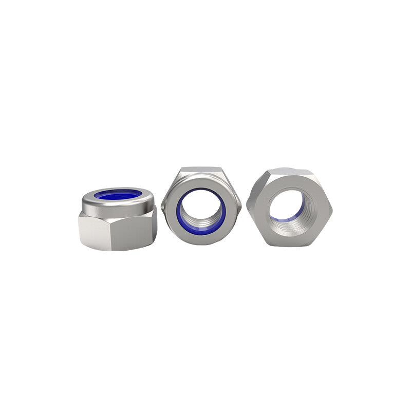 Tengchi (CT) Stainless Steel Hexagonal Lock Nuts, Self-Locking Anti-Loosening Lock Nuts, 304 Natural Nylon M12 (20/pack)