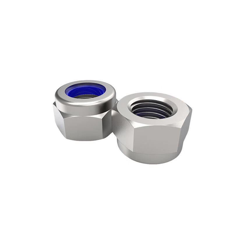 Tengchi (CT) Stainless Steel Hexagonal Lock Nuts, Self-Locking Anti-Loosening Lock Nuts, 304 Natural Nylon M12 (20/pack)