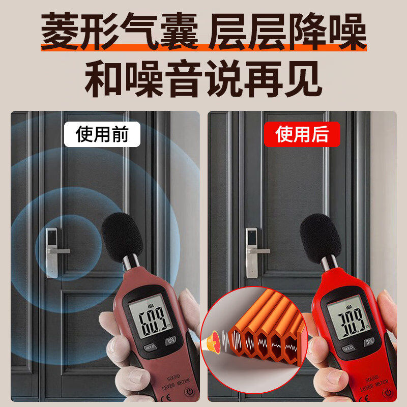 Minggu security door and entrance door sealing strip, door gap windproof, door frame special door sound insulation and noise reduction strip, entrance door anti-collision strip, brown [1-15mm thick * 6m long] 1 roll