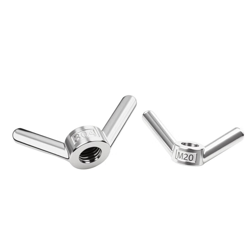 Peifan 304 Stainless Steel Hand-Tightening Nuts, Large Ear Nuts, Butterfly Horn Nuts, M10 (2 pieces)