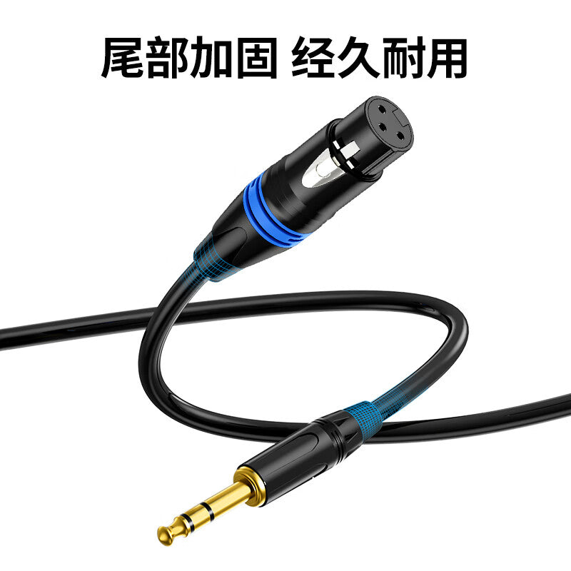 Saint-Vish 6.5mm to XLR female microphone cable, 6.35mm 3-pin to XLR audio cable, balanced 10-meter cable for sound card, mixer, speaker, and microphone connection (SWS-KM10).