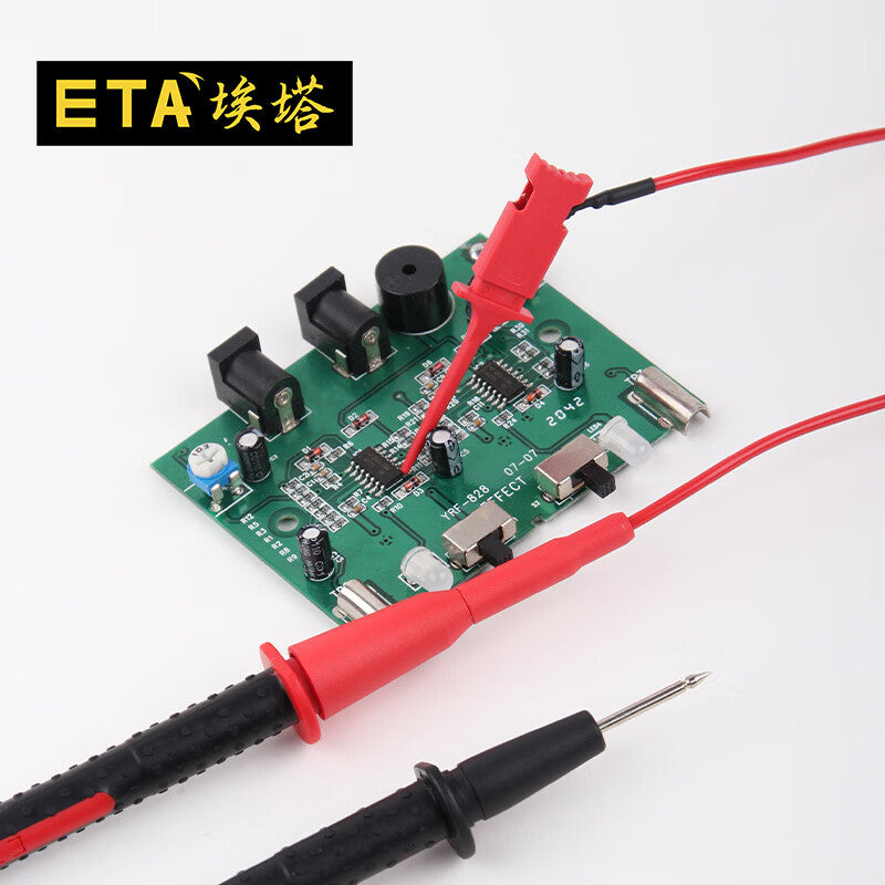 ETA 3223 2mm Adapter Clip Test Cable Probe Extension Clip Red and Black Set (5 pairs)
