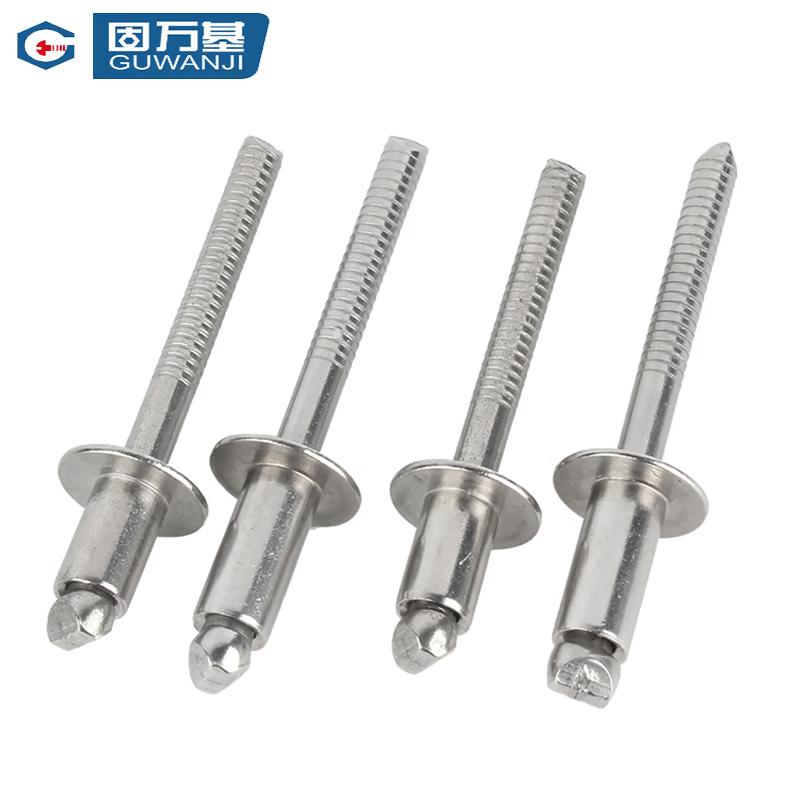 GUWANJI Open-Type Flat Round Head Blind Rivets, All-Steel Rivets, 304 Stainless Steel Blind Rivets, Round Head Rivets, M4x10 [100 pieces]
