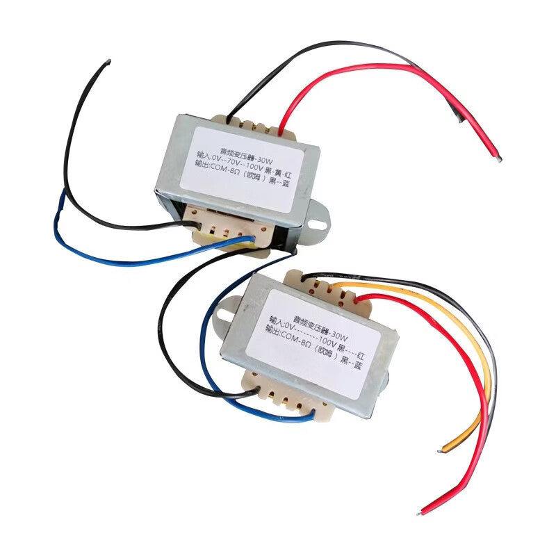 Angming 6W-100W Constant Voltage/Constant Impedance Converter Audio Column Speaker Public Address Line Transformer 100V to 8Ω 3W Input Voltage 0V-70V-100V Three-Wire / Power 160W
