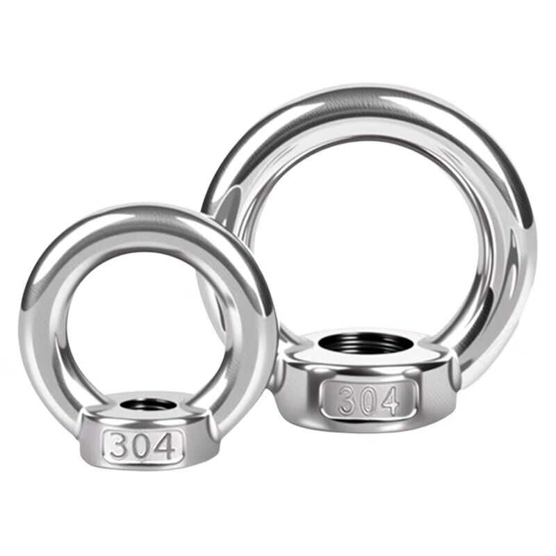 Peifan 304 Stainless Steel Ring Eye Nut, Round Nut, Marine Screw Nut, Round Nut M8 (5 pieces)