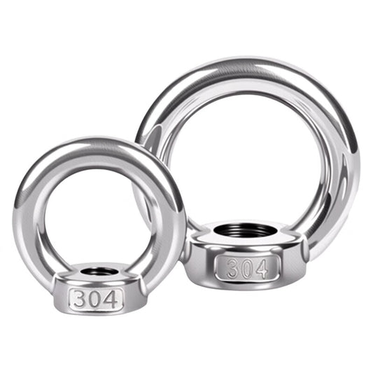 Peifan 304 Stainless Steel Ring Eye Nut, Round Nut, Marine Screw Nut, Round Nut M8 (5 pieces)