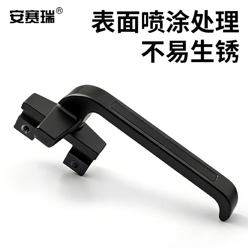 Anseri aluminum alloy window handle, type 38, casement window, sliding door handle, single-point handle, black, right handle 311110