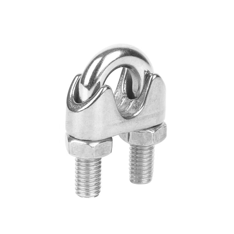 GOOS High Strength 304 Stainless Steel Wire Rope Lock U-Shaped Clamp Steel Wire Body Fastener Assembly Steel Wire Clip Buckle M18 (18mm Steel Wire Rope) [2 Pieces]