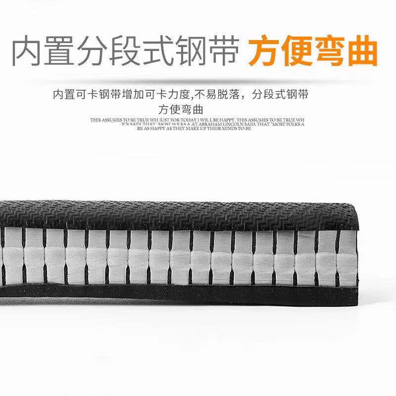 Shouli edge-sealing rubber strip, U-shaped skeleton sealing strip, anti-collision and anti-cut protective sleeve, 8mm wide, 13mm high, 1-3.5mm thick, black, 5 meters.
