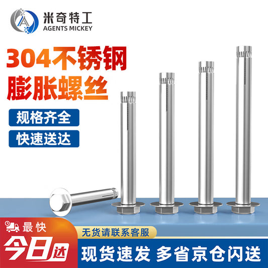 Agents Mikey 304 Stainless Steel External Hex Socket Expansion Bolt M12*150 (10 pieces)