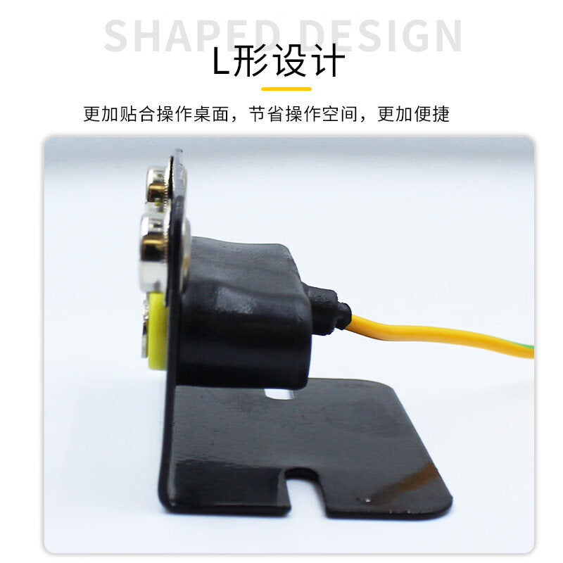 Jianhe anti-static L-shaped grounding wire socket, table mat, grounding buckle socket, wristband, grounding socket connection wire, 2-hole L-shaped grounding socket (10 pieces).