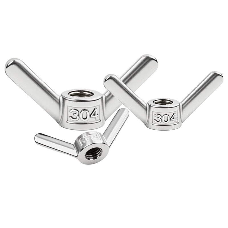 Peifan 304 Stainless Steel Hand-Tightening Nuts, Large Ear Nuts, Butterfly Horn Nuts, M10 (2 pieces)