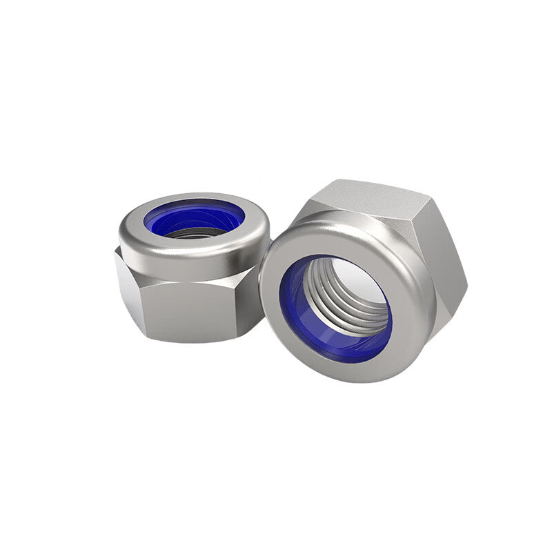 Tengchi (CT) Stainless Steel Hexagonal Lock Nuts, Self-Locking Anti-Loosening Lock Nuts, 304 Natural Nylon M12 (20/pack)