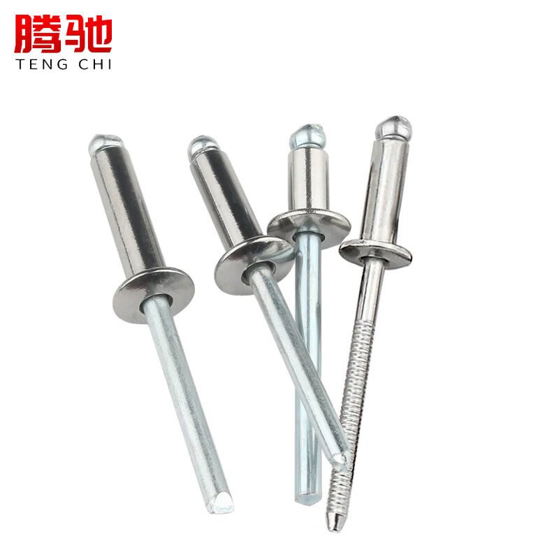 Tengchi (CT) 304 Stainless Steel Semi-Steel Rivets, Open Type, Flat Round Head, Blind Rivets, M3.2x11 [100 pieces/pack]