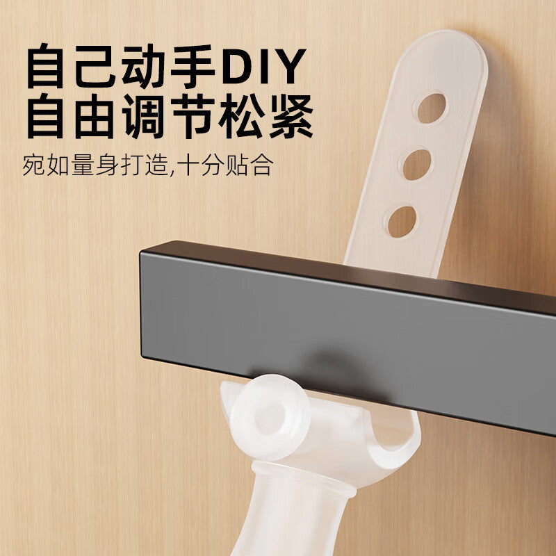 Milage New Upgraded Adjustable Door Stopper, Drill-Free Door Handle Protective Cover, Soft Rubber Door Stopper, Toilet Door Back Collision Pad, Three-Hole Strap - Adjustable Tightness [White Moonlight] 1 Piece