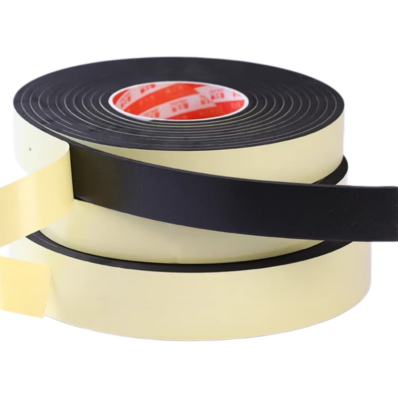 EVA single-sided sealing strip, windproof sealing strip for door and window gaps, aluminum alloy sliding window anti-leakage windproof sound insulation sponge sticker, 10mm wide * 2m long * 10mm thick (5 rolls)