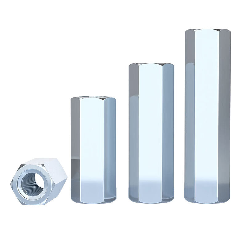 Yongli Shang Extended Connecting Female Threaded Rod Accessory Joint with Threaded Nut Hexagonal Connecting Nut 5*15 Outer Diameter 8 (10 pieces)