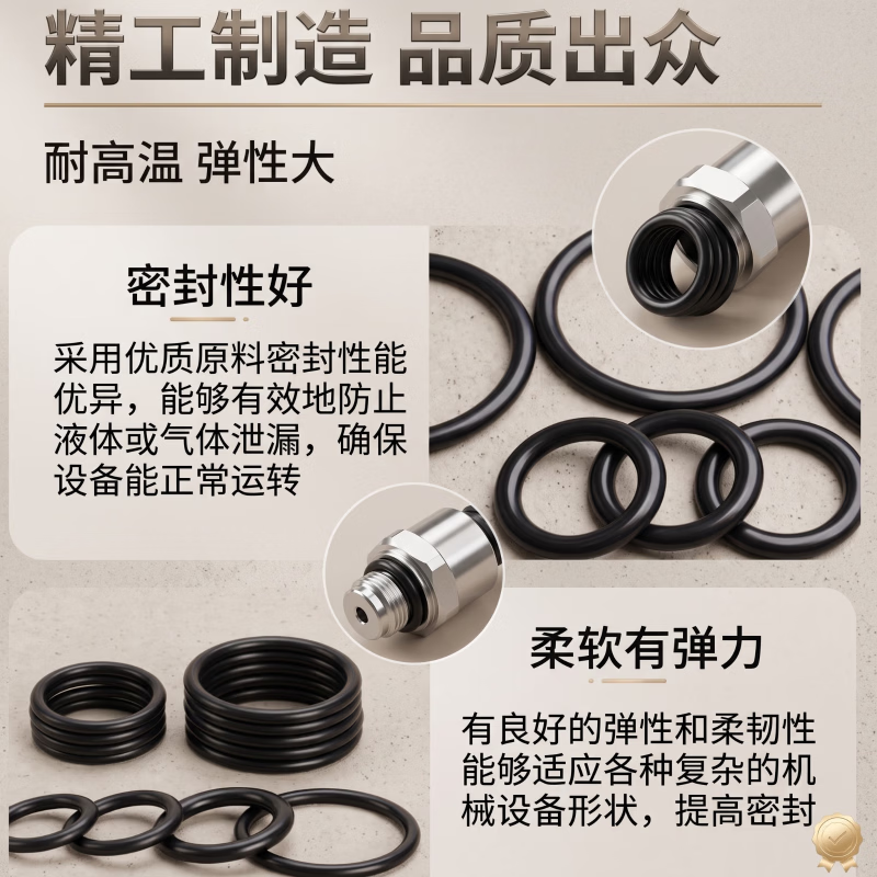 TIMUS Kitchen & Bathroom Repair Kit: Nitrile Fluorosilicone Rubber Sealing Rings, O-rings, Faucet Repair Kit (Wear-resistant, Large - 200 pieces/box)