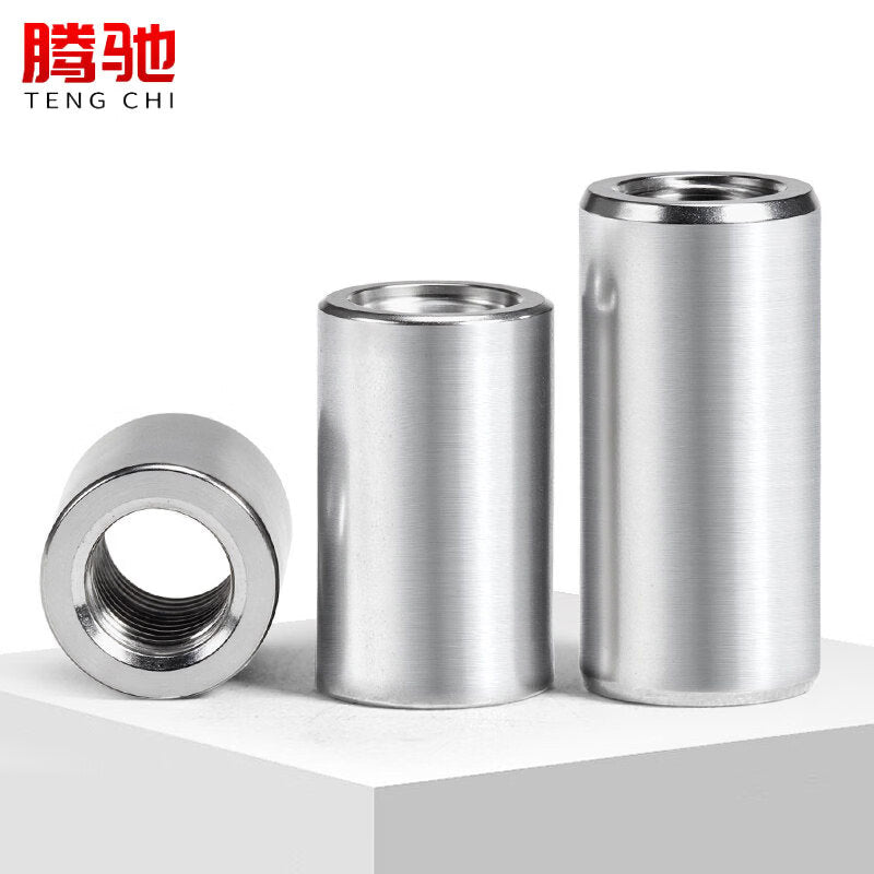 Tengchi (CT) 304 Stainless Steel Extended Round Nut, Round Connector Nut, Screw Nut, Round Threaded Rod Connecting Nut, M8*16*40 [5 pieces/pack]