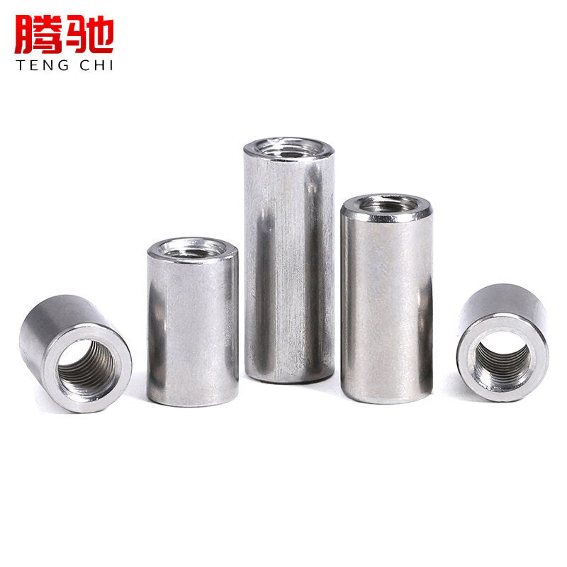 Tengchi (CT) 304 Stainless Steel Extended Round Nut, Round Connector Nut, Screw Nut, Round Threaded Rod Connecting Nut, M8*16*40 [5 pieces/pack]
