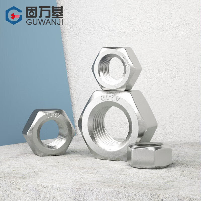 GUWANJI M10 Hex Nuts, 316 Stainless Steel, DIN 934, Natural Color / Minimum Order Quantity 1000 / A4-70 [Price for 1 unit]
