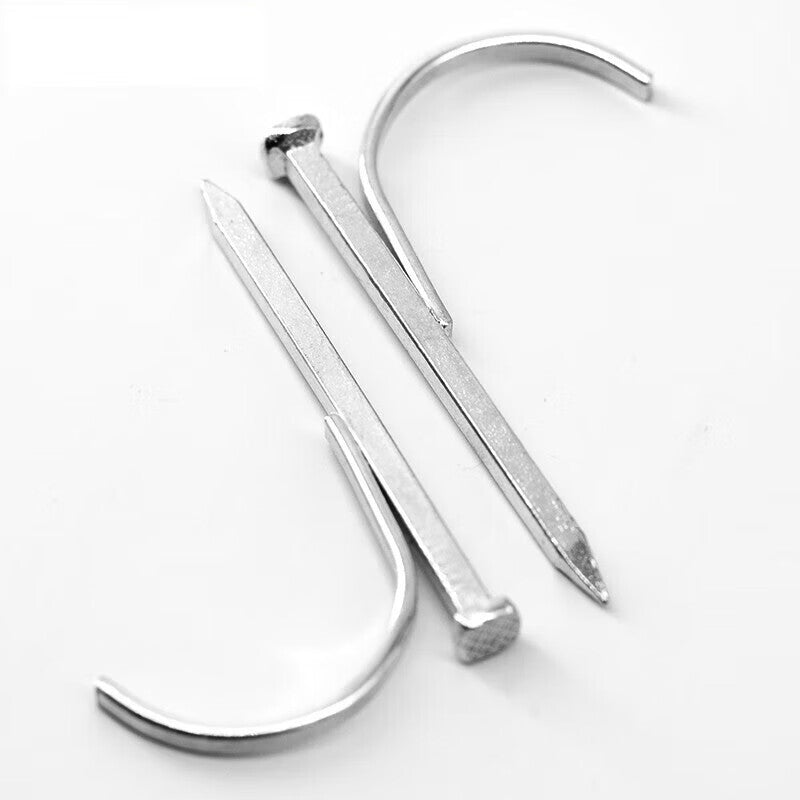 Xiaofeng Precision Pipe Hooks, Square Hooks, Hardened Cement Nails, Integrated Hook and Fixing Nails, Wall-Mounted Hooks and Conduit Clips, for 6-point and 25mm Pipes (Gold, 60 pieces)