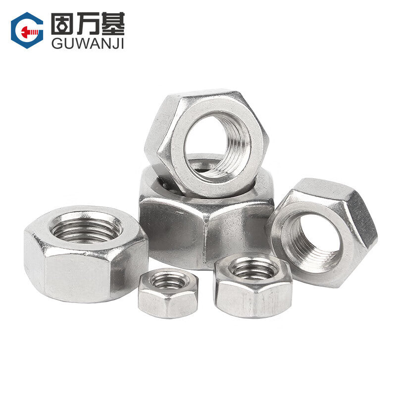 GUWANJI M16 Hex Nuts, 316 Stainless Steel, DIN 934, Natural Color / Minimum Order Quantity 1000 / A4-70 [Price for 1 unit]