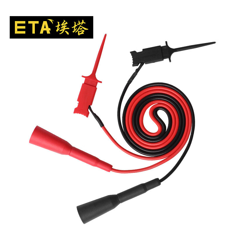 ETA 3223 2mm Adapter Clip Test Cable Probe Extension Clip Red and Black Set (5 pairs)