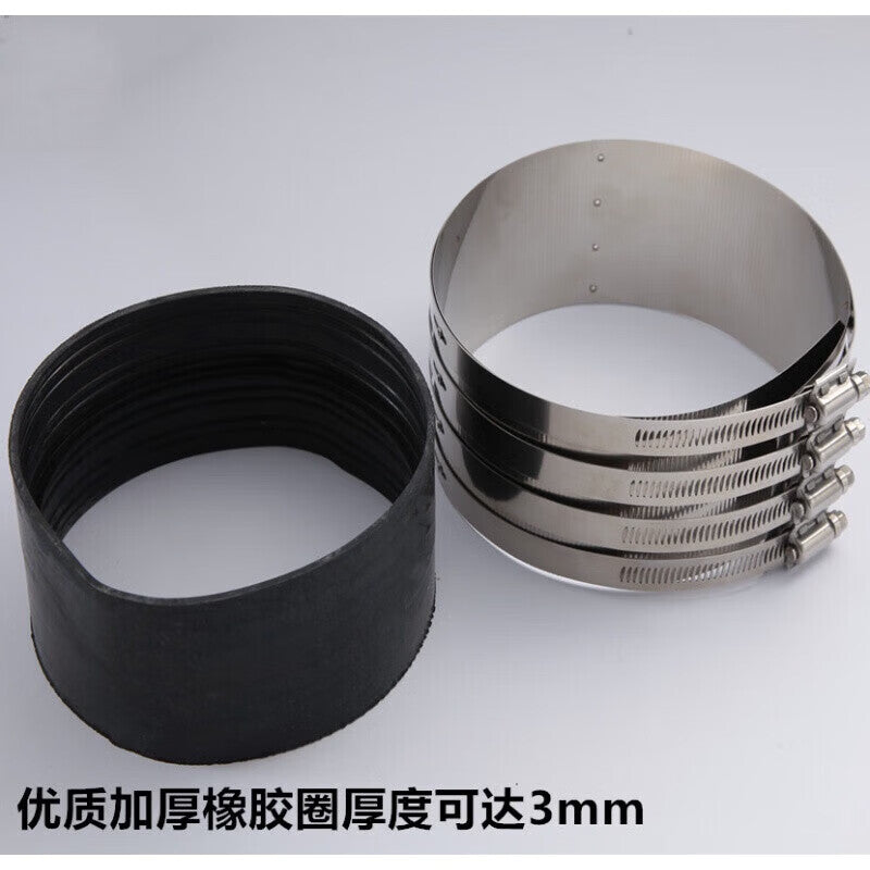 Peifan 201 Stainless Steel Pipe Bundle Cast Iron Pipe Clamps, PVC Pipe Strong Clamps for Drain Pipes, Flexible Clamp Joints, 3 inch/55mm [2 pieces]