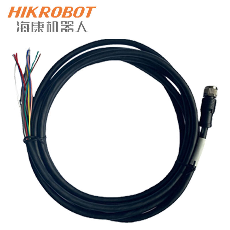 Hikvision robot power cord, static, 10 meters, 12-pin to open, neutral brand accessory, MV-IDA-P-M12A12pF-open-ST-10m