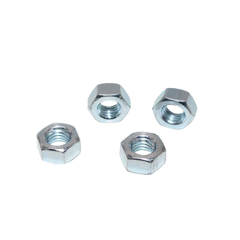 Mindu Grade 4 Hexagonal Nuts GB52 (Factory Standard) Blue-White Zinc Coarse Thread 4000 Pieces/Pack M6 [SMB] 619225