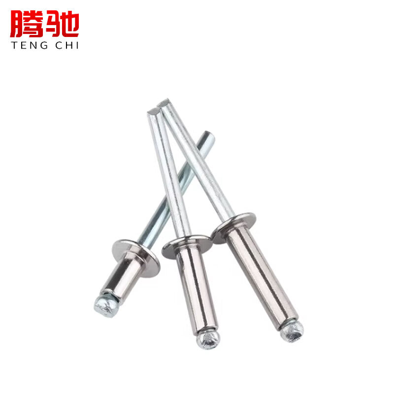 Tengchi (CT) 304 Stainless Steel Semi-Steel Rivets, Open Type, Flat Round Head, Blind Rivets, M3.2x11 [100 pieces/pack]
