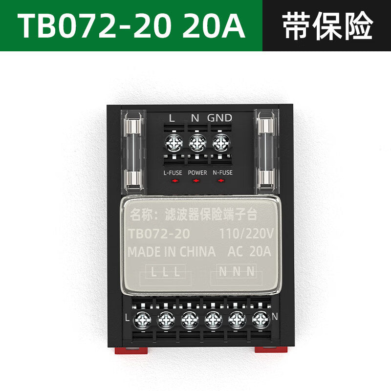 Angming Power Filter Fuse Terminal Block Power Filter Module 220V Anti-interference TB072-20 with Fuse
