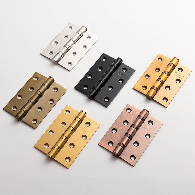 Zhunming Stainless Steel Hinges, Folding Interior Door Hinges, Bearings, Wooden Door Hinges, 4-inch 4*3*3 Stainless Steel Brushed Hinges with Screws