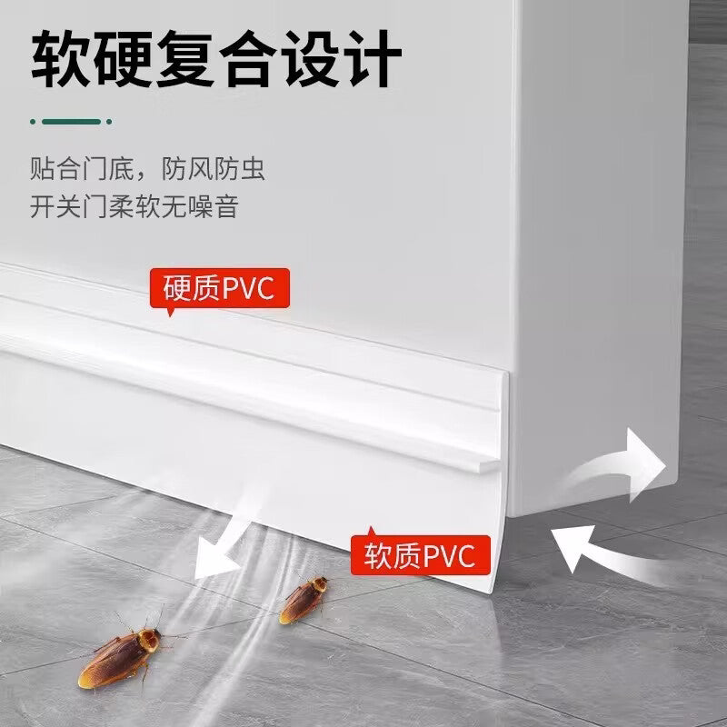 TIMUS self-adhesive door bottom sealing strip, specially designed for bedroom door gaps, dustproof, insectproof, soundproof, and anti-theft, windproof for lower doors. Self-adhesive PVC door bottom sealing strip, white, 90cm.