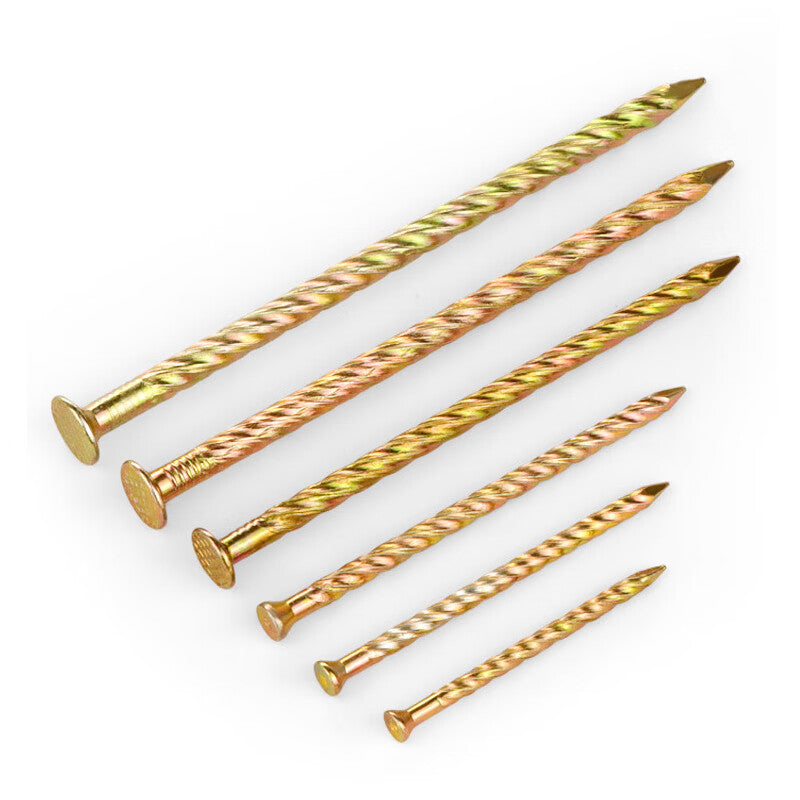Goodyear floor nails, twist nails, anti-loosening threaded nails, joist nails, woodworking nails, iron nails, 3.5 inch 90mm (20 nails/pack)