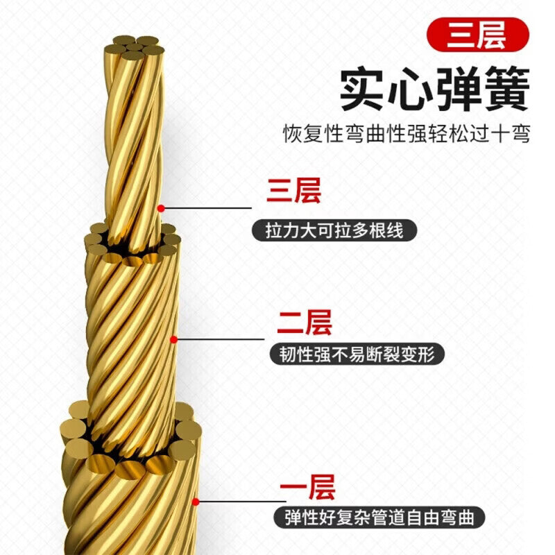 Beginner's spring wire puller, electrician's wire pulling tool, wire guide, conduit puller, network cable, concealed cable, concealed conduit, 10 meters.