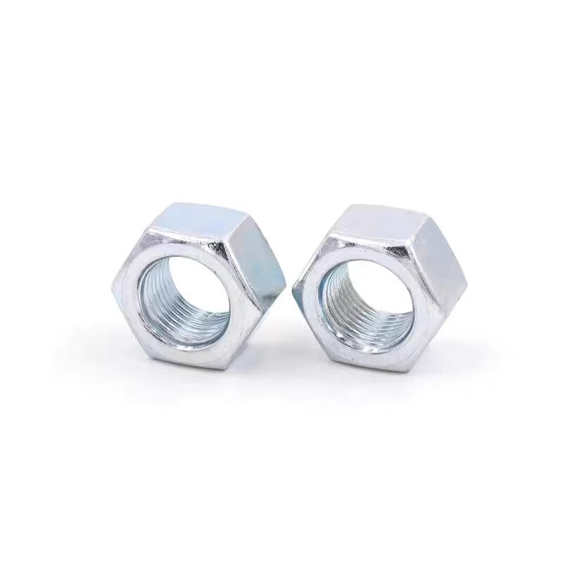 GUWANJI hexagonal nuts, carbon steel galvanized hexagonal nuts and bolts, blue-white zinc plated nuts and bolts, grade 8 blue-white zinc, M45 [2 pieces]