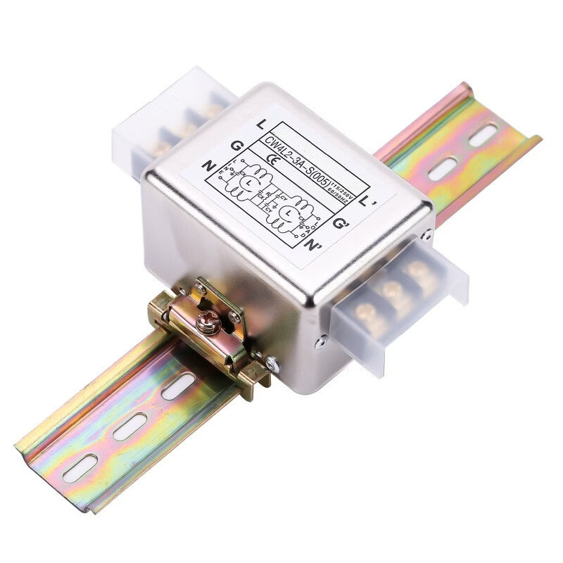 Angming Single-Phase 220V Terminal Block Rail-Mounted Power Filter, Level 1 YS36M1AN-40A Terminal Block, Screw Fixing
