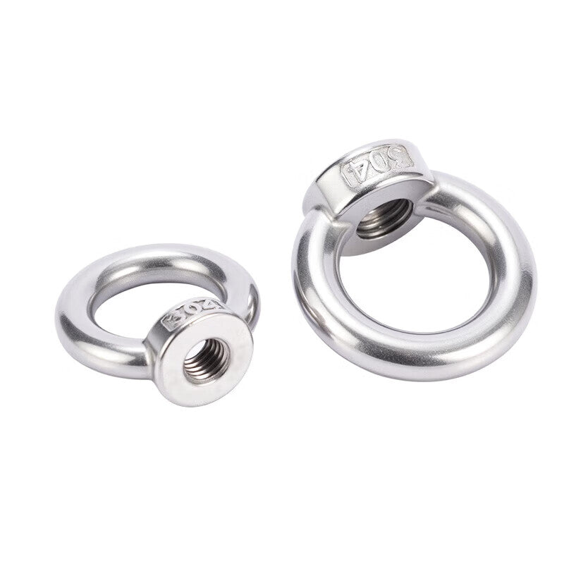 Peifan 304 Stainless Steel Ring Eye Nut, Round Nut, Marine Screw Nut, Round Nut M8 (5 pieces)