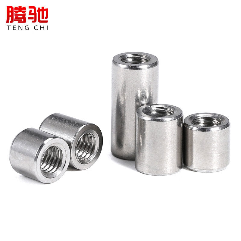 Tengchi (CT) 304 Stainless Steel Extended Round Nut, Round Connector Nut, Screw Nut, Round Threaded Rod Connecting Nut, M8*16*40 [5 pieces/pack]