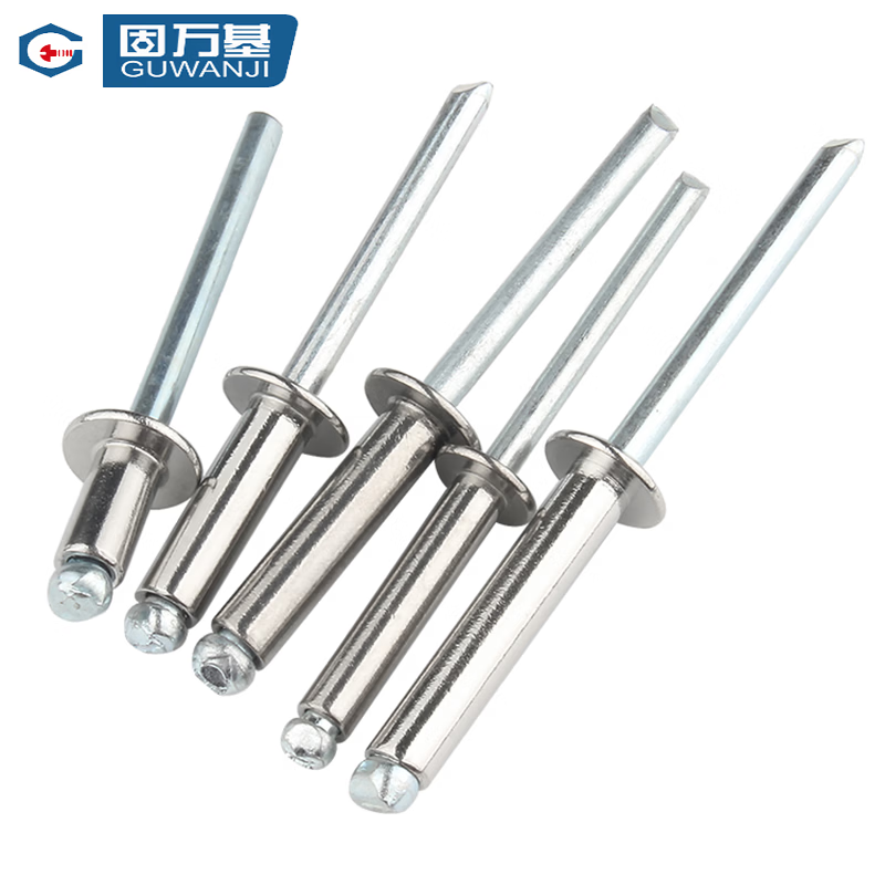 GUWANJI Open-Type Flat Round Head Blind Rivets, All-Steel Rivets, 304 Stainless Steel Blind Rivets, Round Head Rivets, M4x10 [100 pieces]