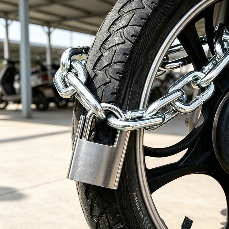 Chuke chain lock, anti-theft chain lock, anti-cutting iron chain lock, bicycle lock, electric bicycle chain padlock, thickened 0.5m.