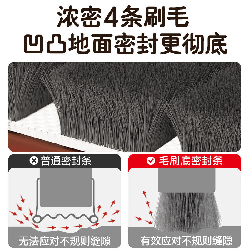 Door bottom and seam sealing strip, bedroom door bottom gap silent sound insulation baffle, windproof and cockroach-proof gap filling strip, 4-layer sealing and noise reduction [Gray]