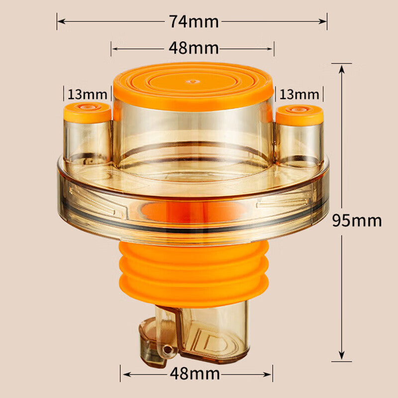 Andatong Sewer Odor Prevention Device, Sewer Pipe Sealing Cap, Odor-proof Sealing Plug, Check Valve Connector, Orange T-fitting [Universal for 50/75 Pipes]