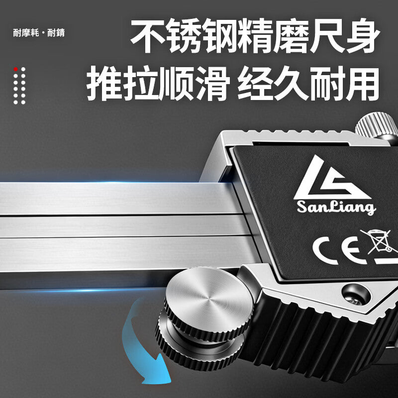 Three-dimensional high-precision metal-cased electronic digital vernier caliper, stainless steel digital caliper, measuring JDF04 digital caliper, metal casing, 0-150mm.